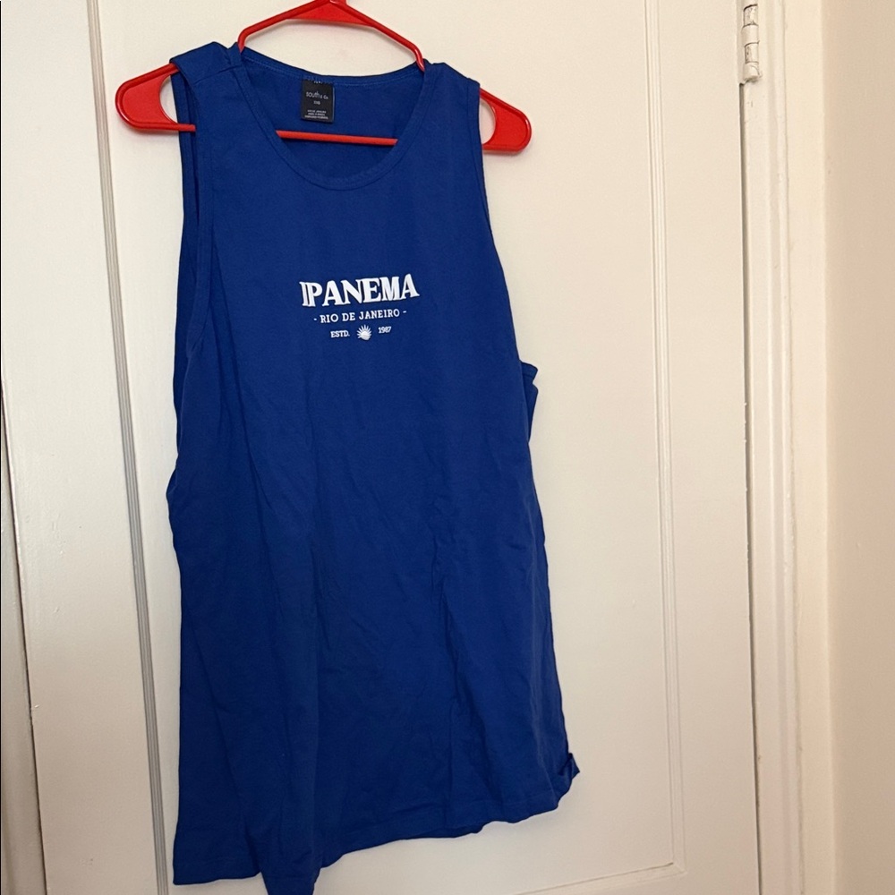 Ipanema Cobalt Blue Muscle Tee with White Logo size XXL
